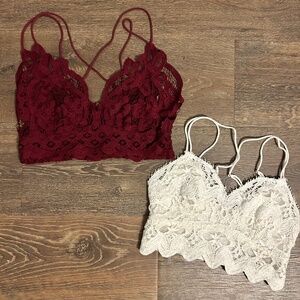 Free People Lacey Bralettes set of 2